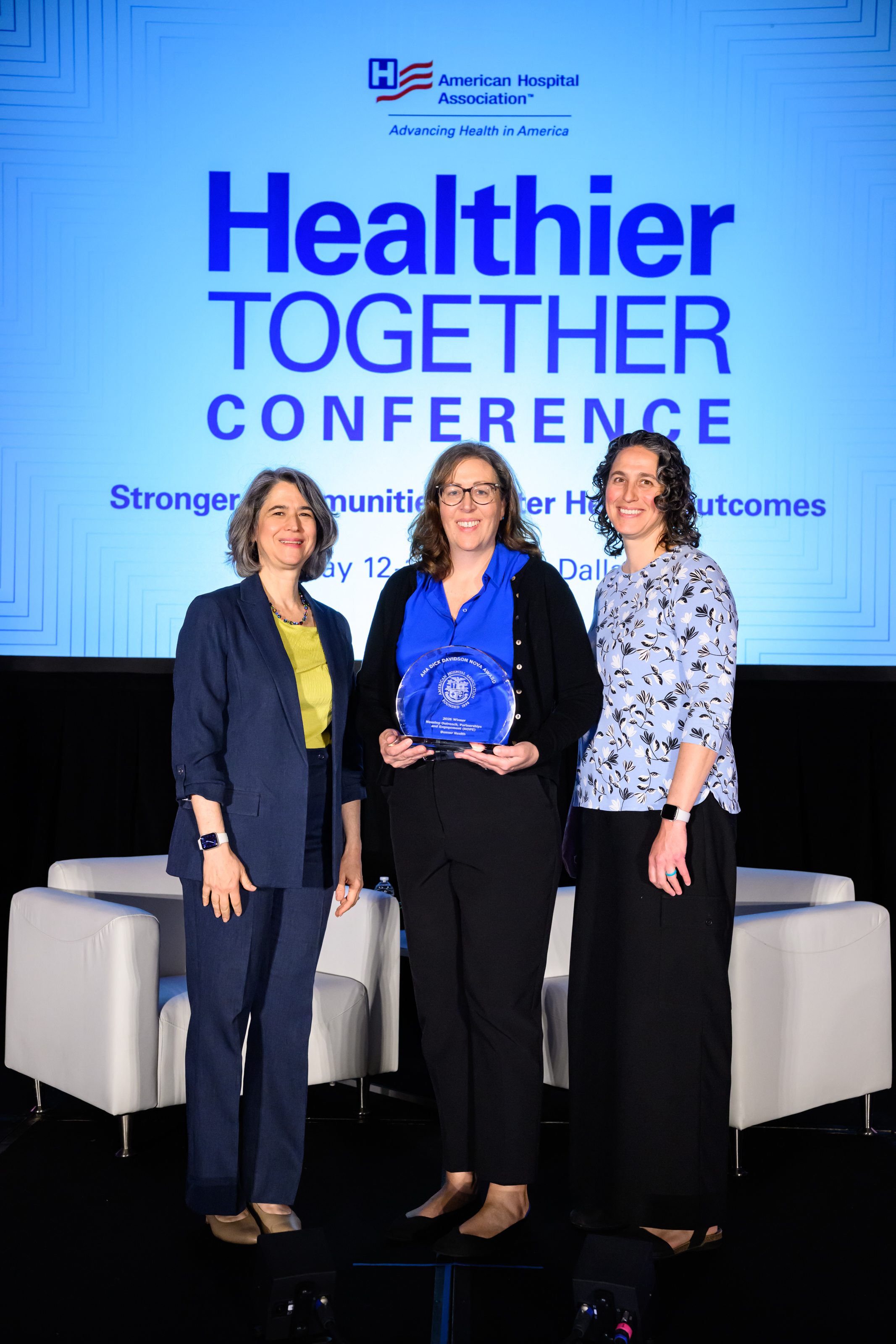 Denver Health and Hospital Authority accepts the 2026 Dick Davidson NOVA Award at the AHA Healthier Together Conference.
