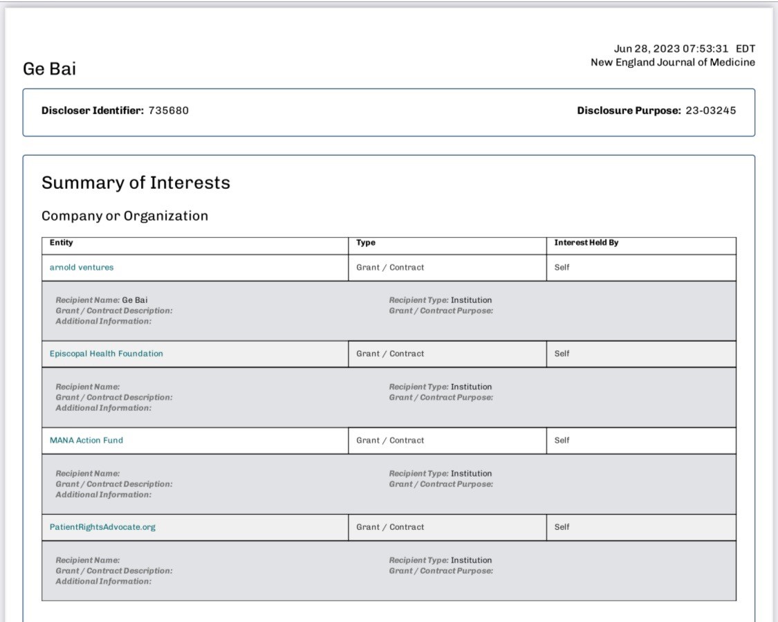 Disclosure Form 