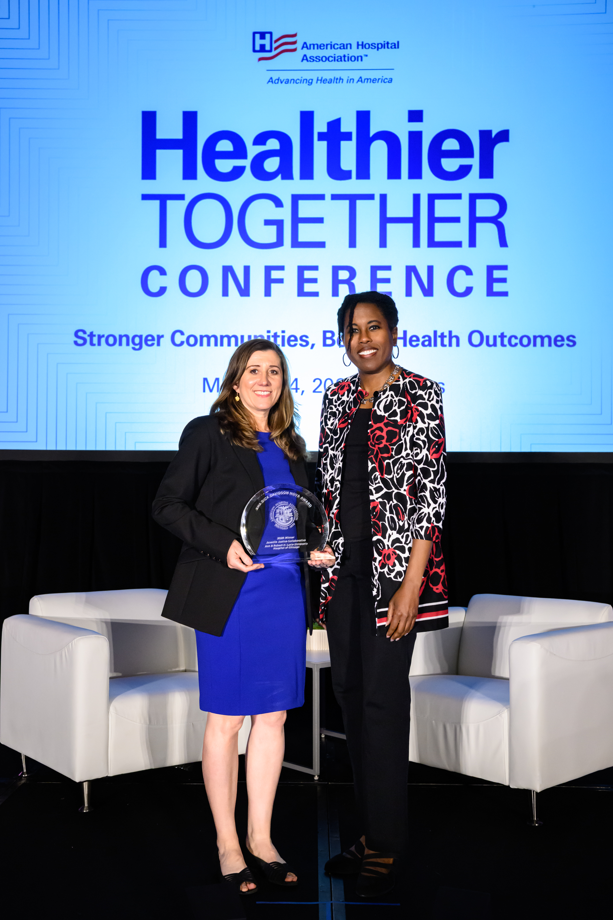 Ann & Robert H. Lurie Children's Hospital of Chicago accepts the 2026 Dick Davidson NOVA Award at the AHA Healthier Together Conference.