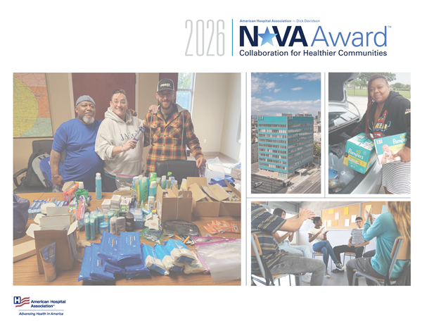 2026 American Hospital Association Dick Davidson NOVA Award honoree booklet page 1.