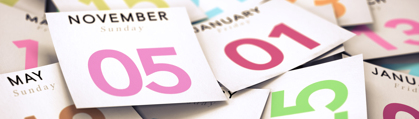 pile of calendar date cards